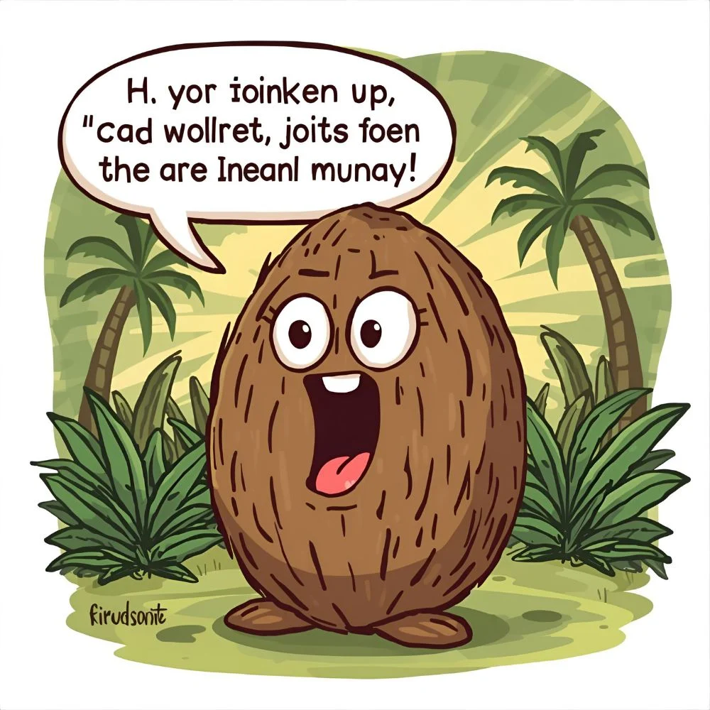 Funny coco jokes cartoon, colorful illustration