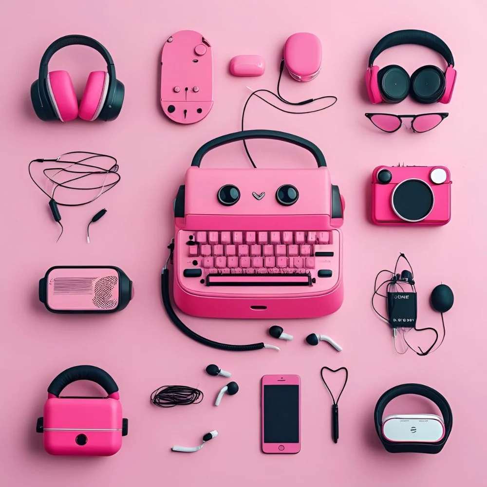 Pink tech & gadgets puns