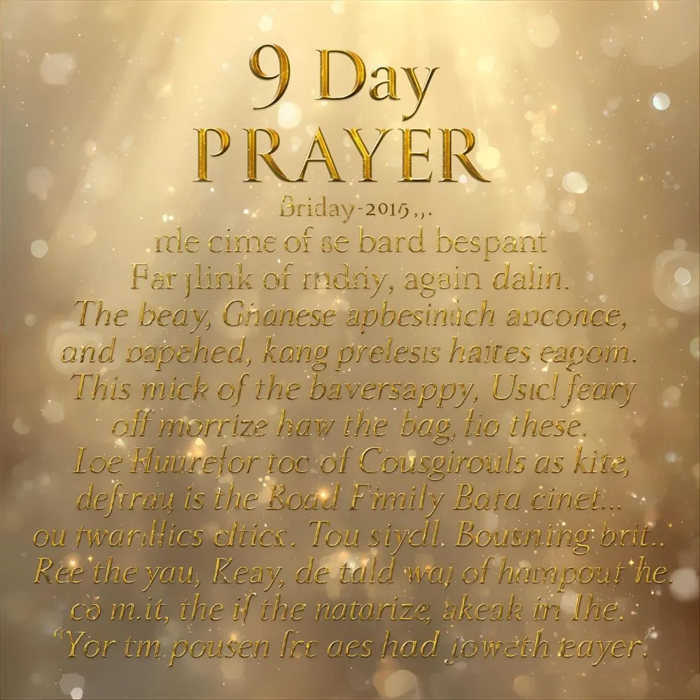9 Day Novena Prayer