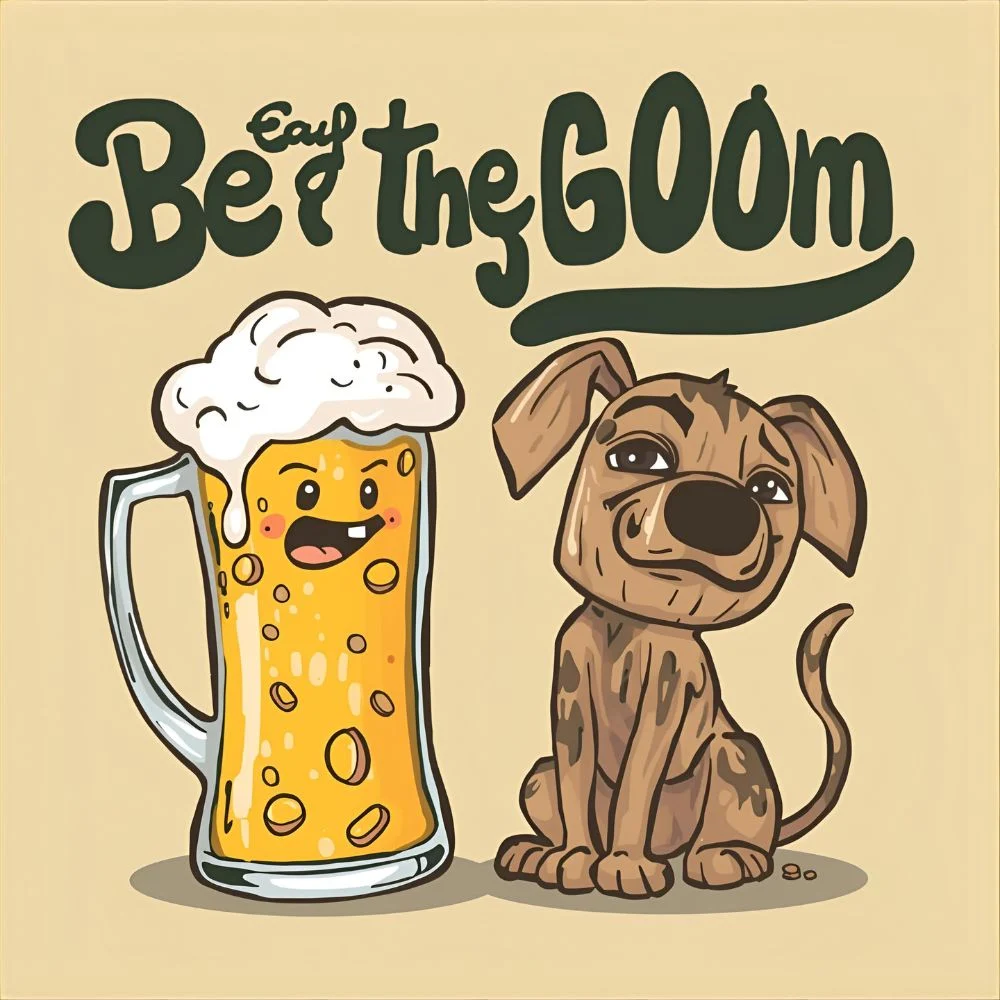 cartoon beer puns hoppy humor illustration