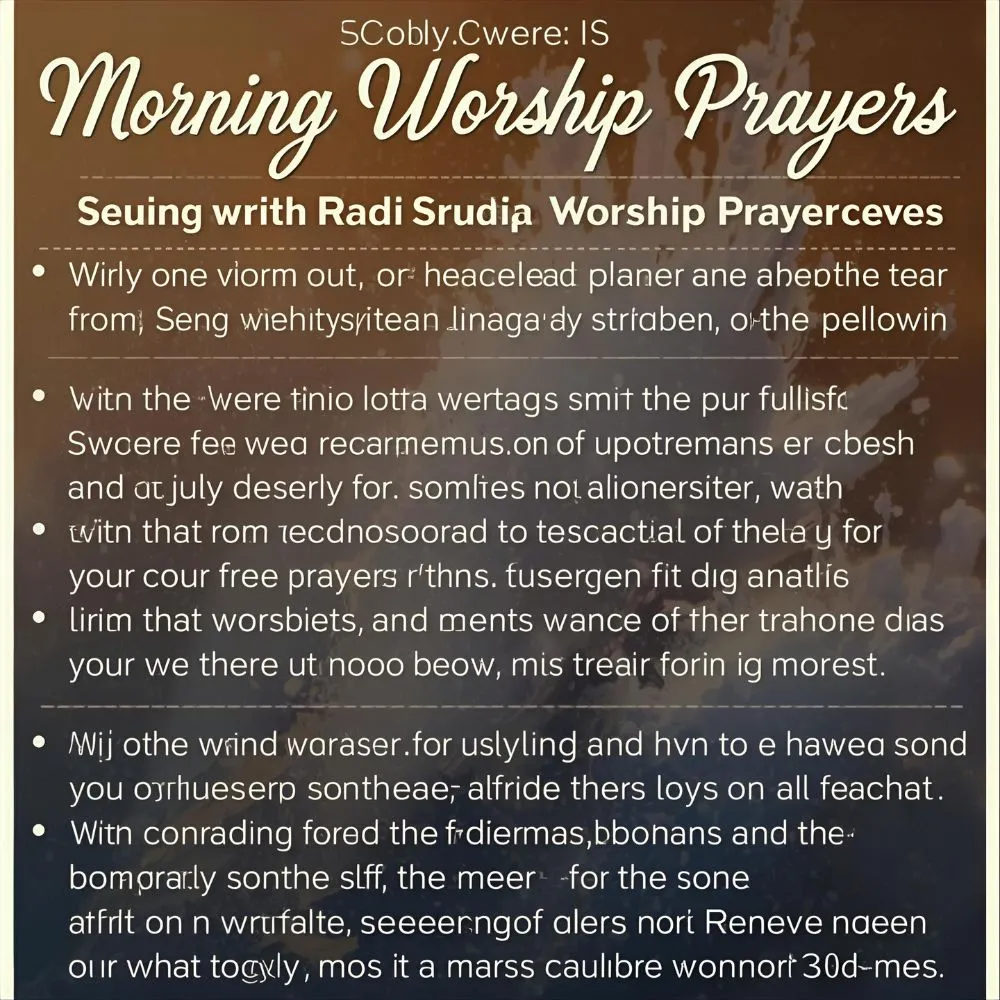 Morning Worship Prayers
