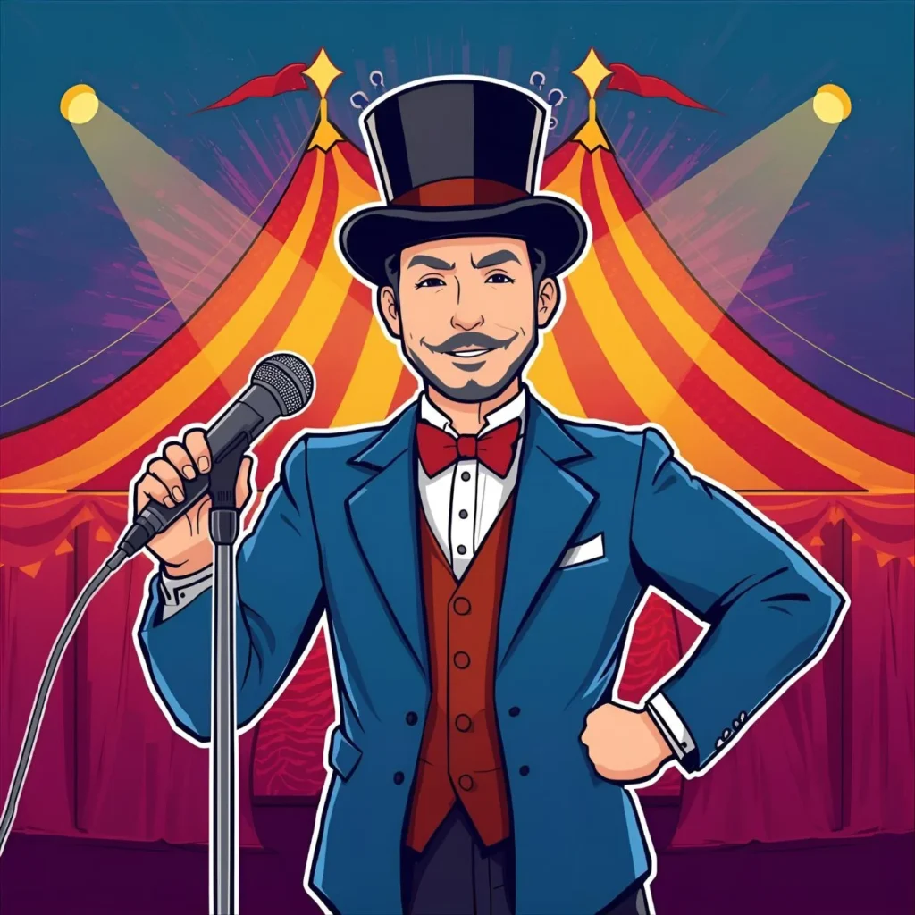 cartoon ringmaster illustration,