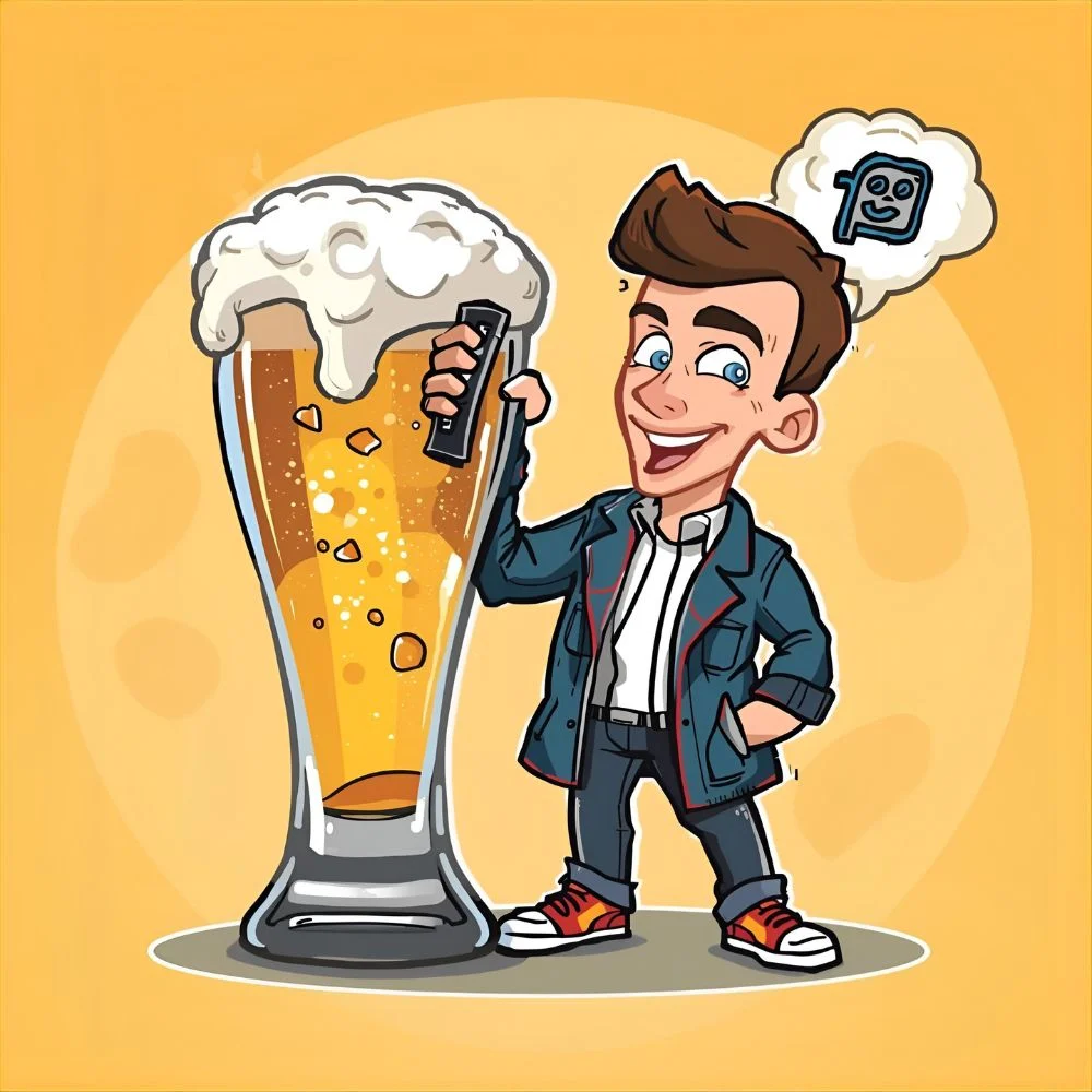 social media beer captions cartoon illustration