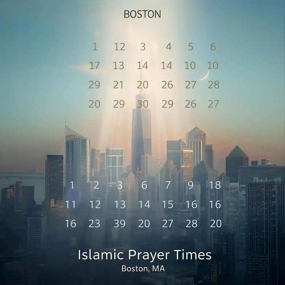 Islamic Prayer Times Boston MA