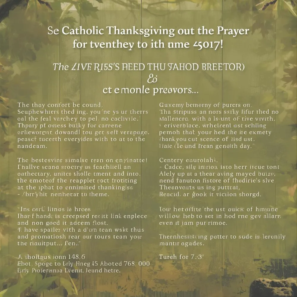 Catholic Thanksgiving Prayer