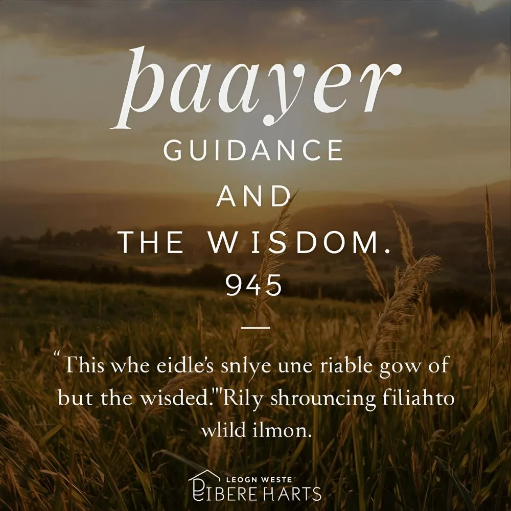 Prayer for Guidance and Wisdom Bible Verse
