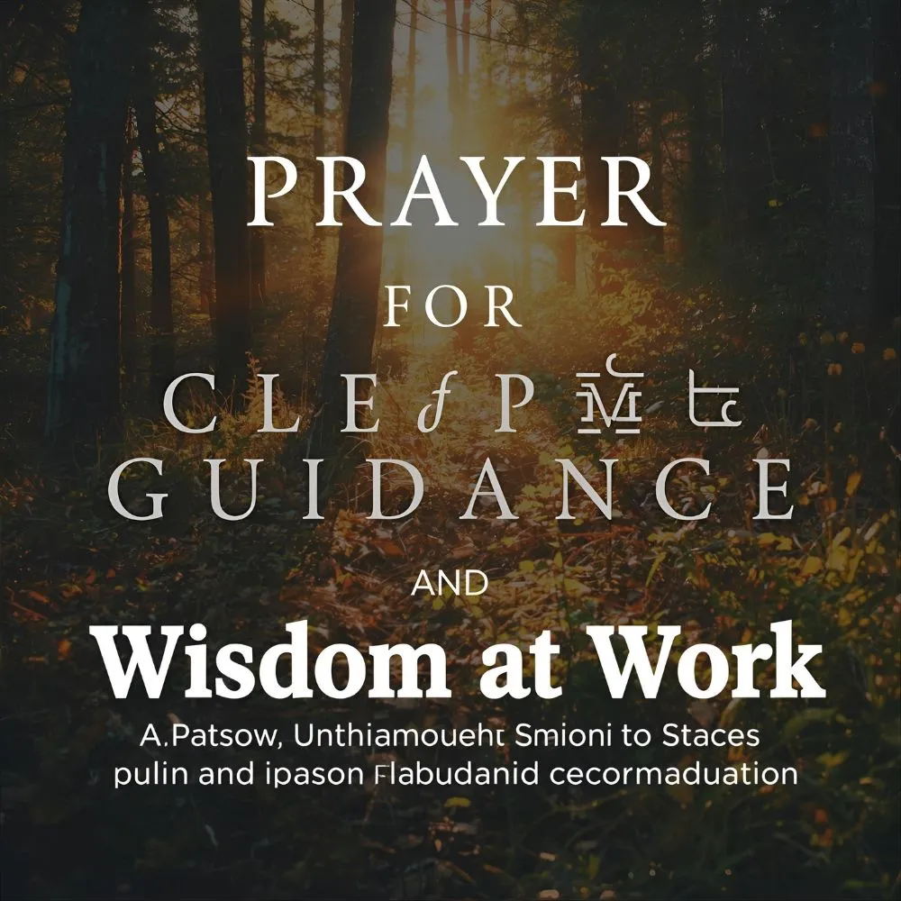 Prayer for Guidance and Wisdom at Work