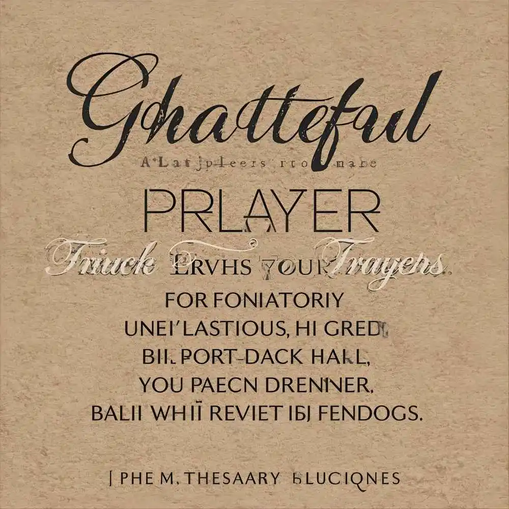 Grateful Prayer Thankful Heart