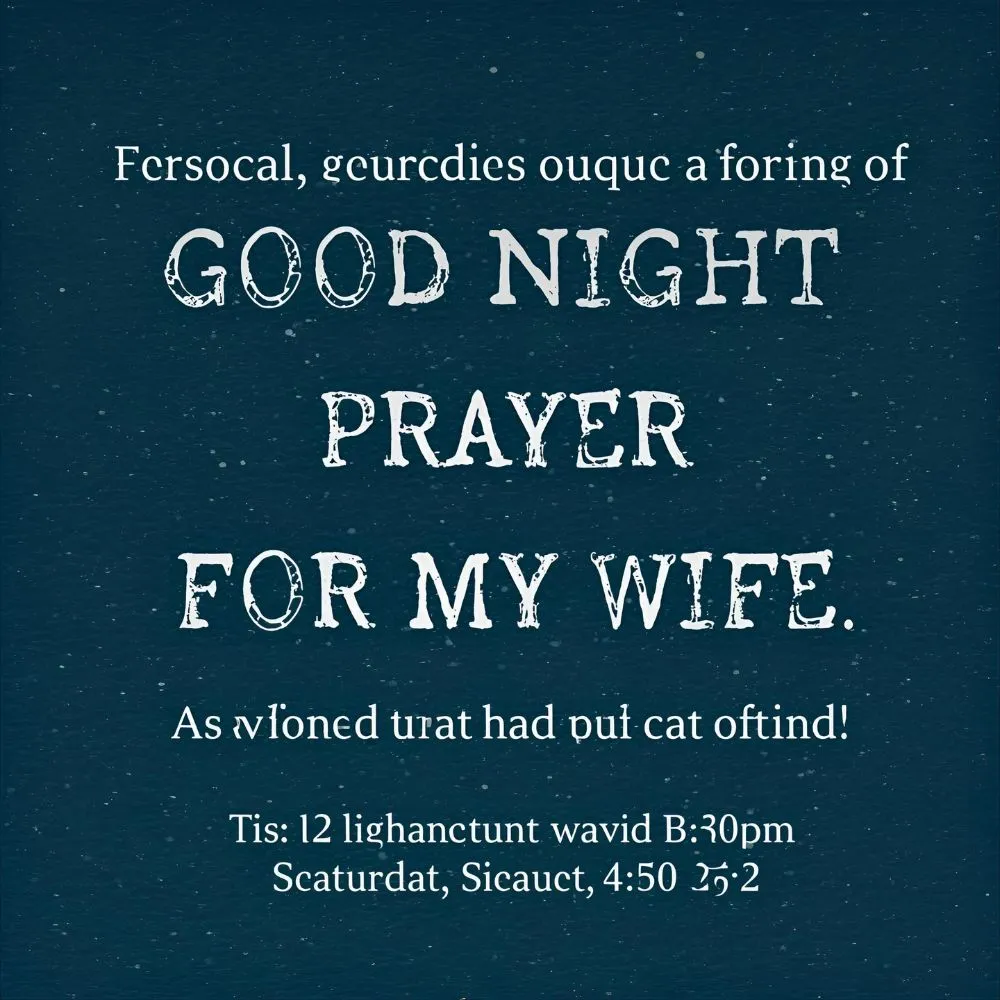 Good Night Prayer for My Wife