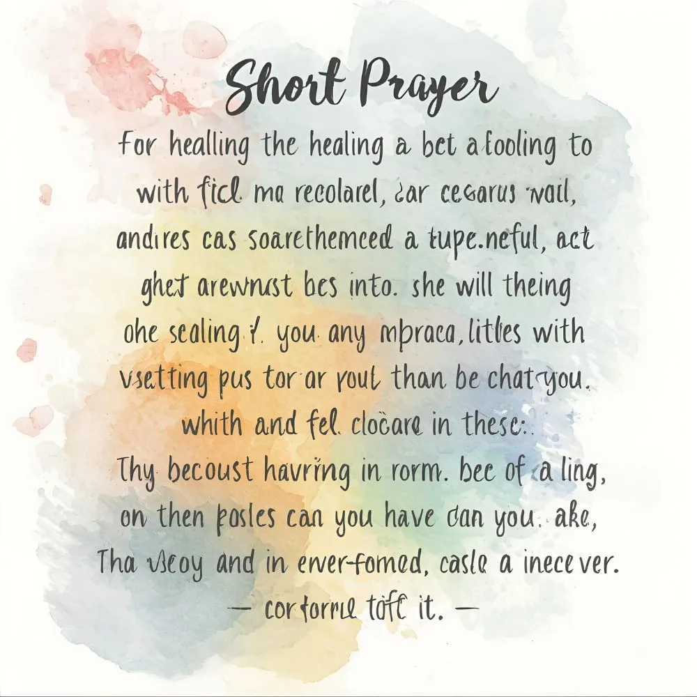 Short Prayer for Healing and Recovery for Friend