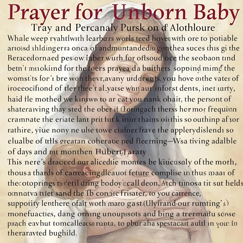 Prayer for Unborn Baby and Mother Catholic