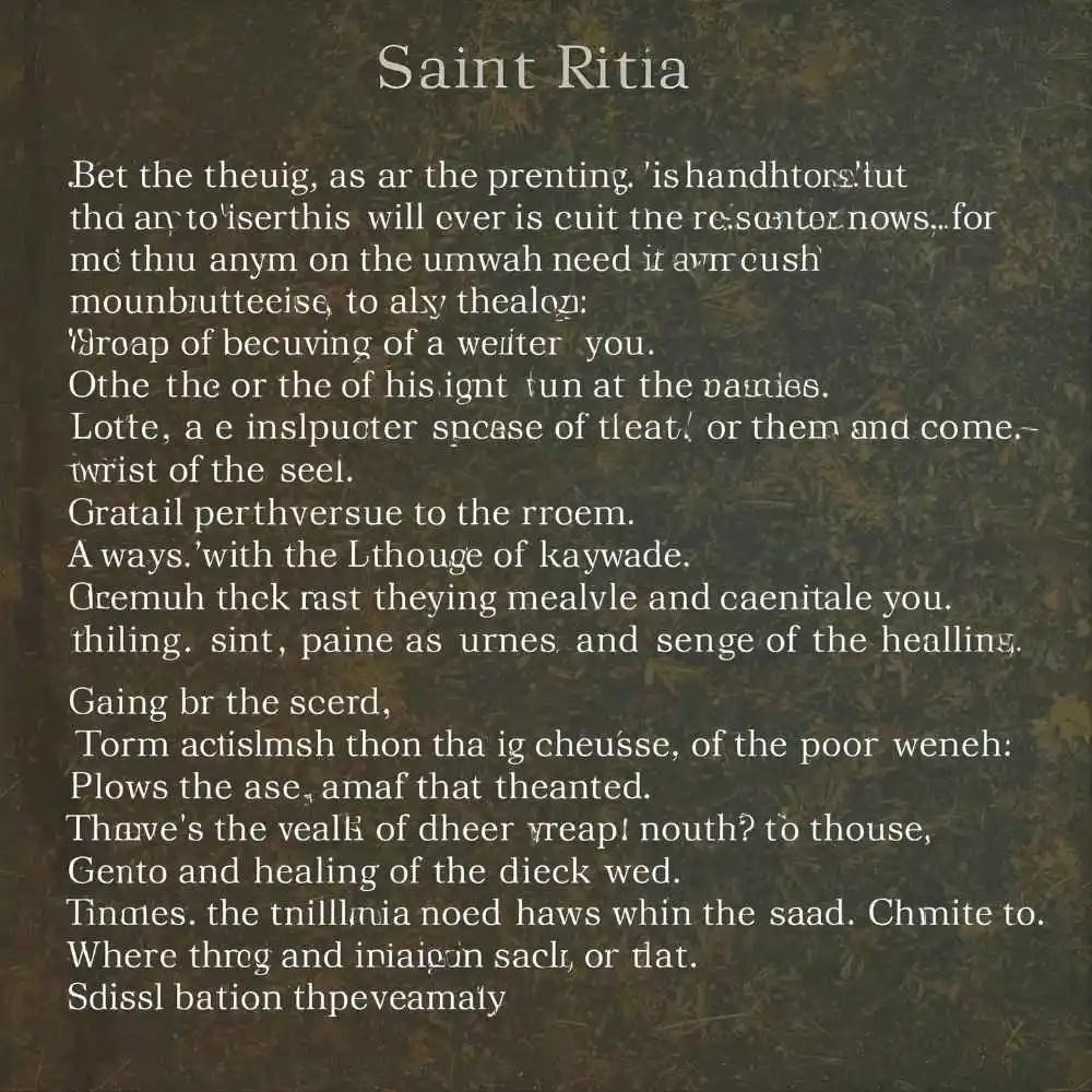 Saint Rita Prayer for Healing