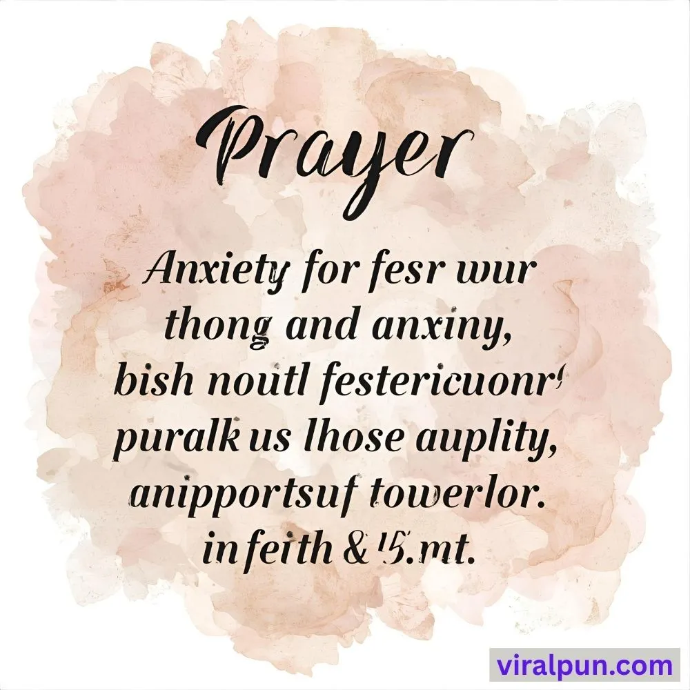 Prayer for Anxiety, Worry and Fear Bible Verse