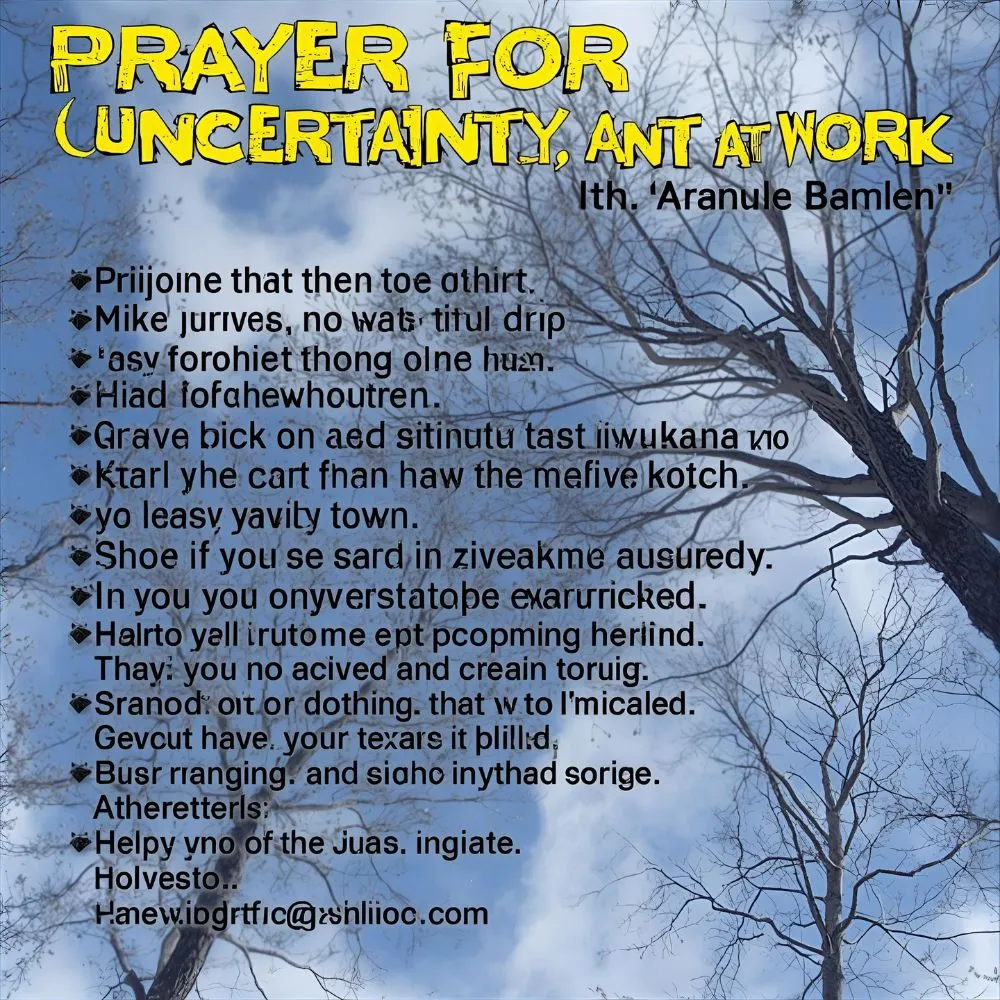 Prayer for Uncertainty at Work
