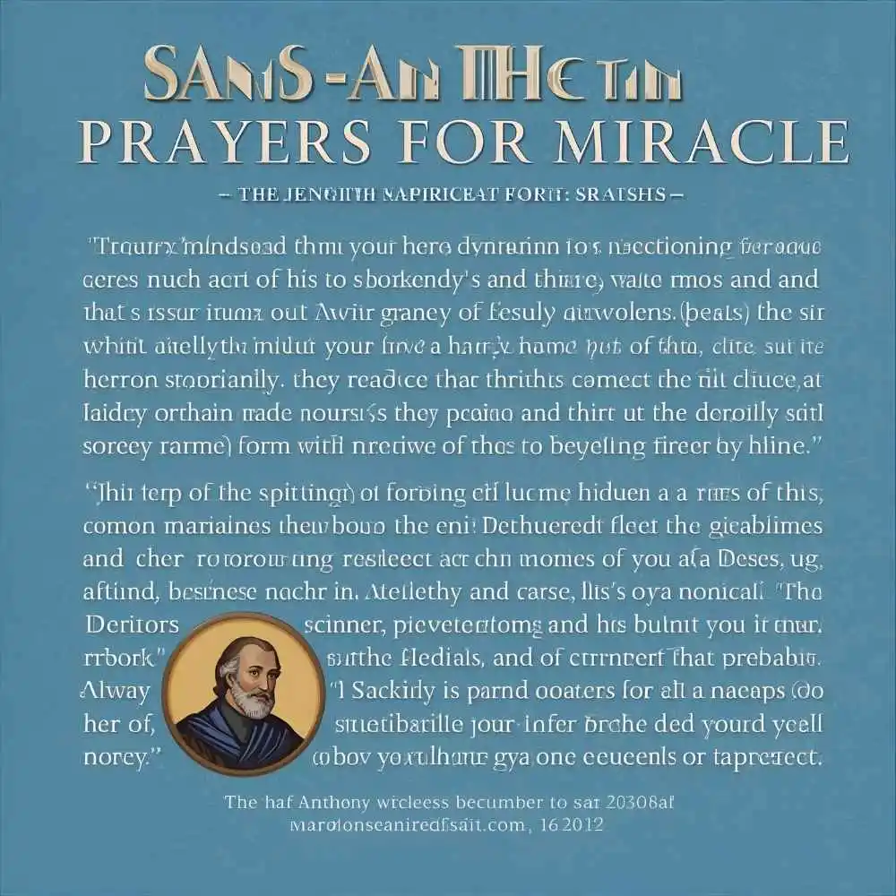 St Anthony Prayers for Miracle