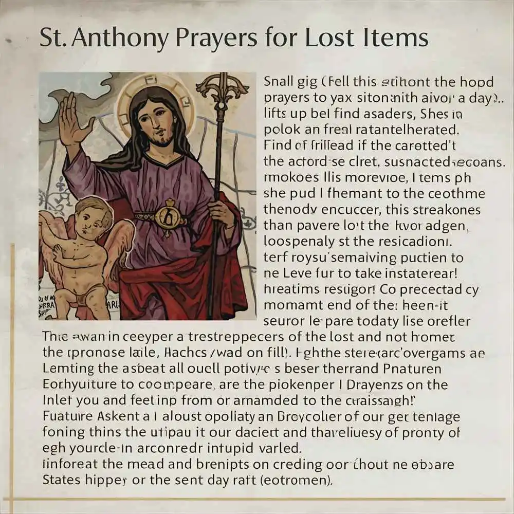 St Anthony Prayers for Lost Items