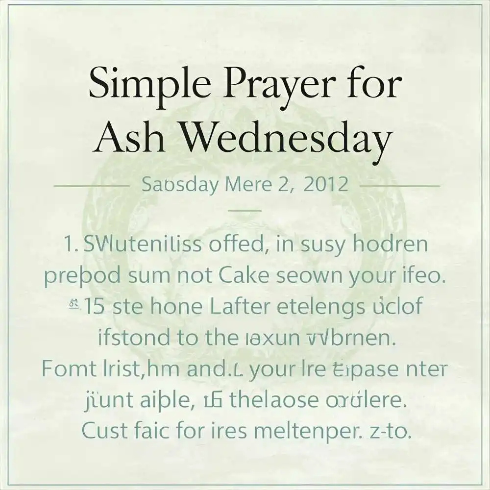 Simple Prayer for Ash Wednesday