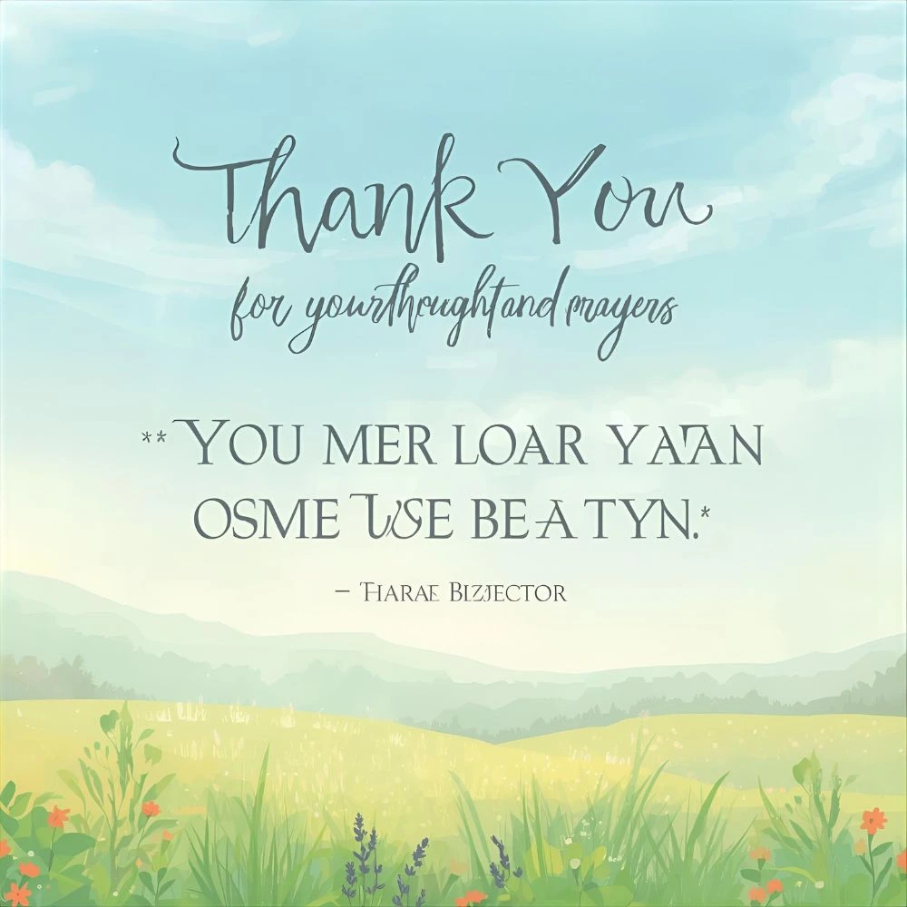 Thank You for Your Thoughts and Prayers Images with Quotes