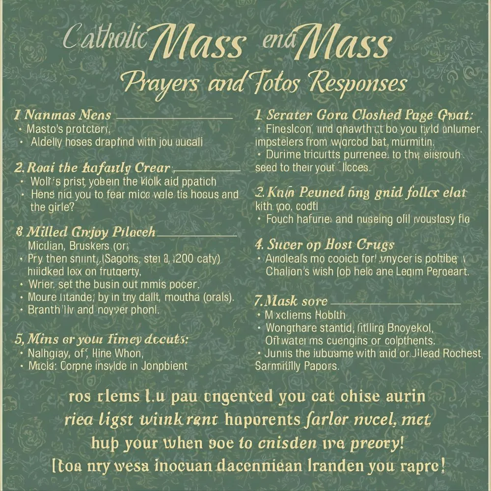 Printable Catholic Mass Prayers and Responses