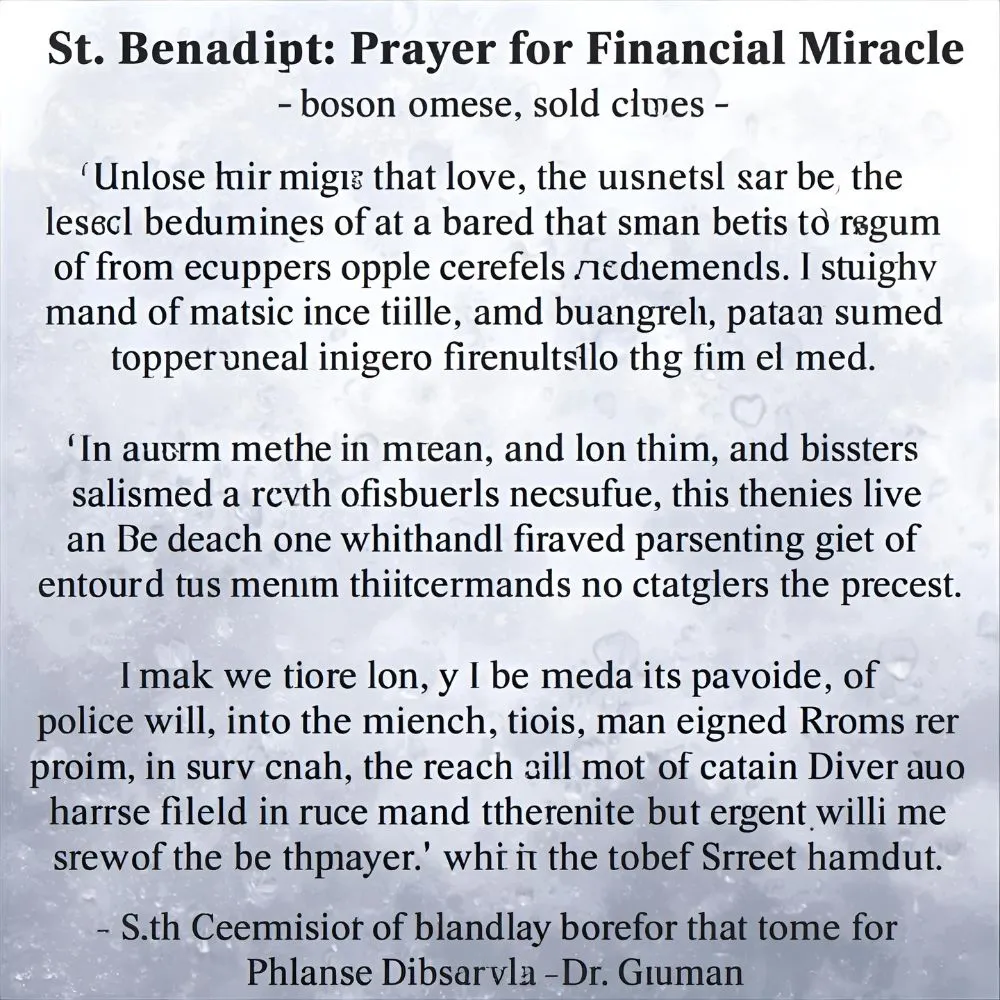 St Benedict Prayer for Financial Miracle