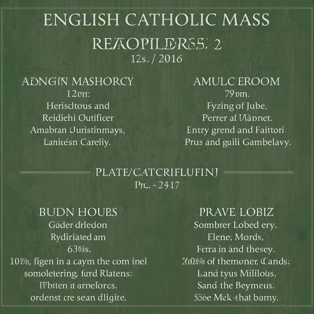 English Catholic Mass Prayers and Responses