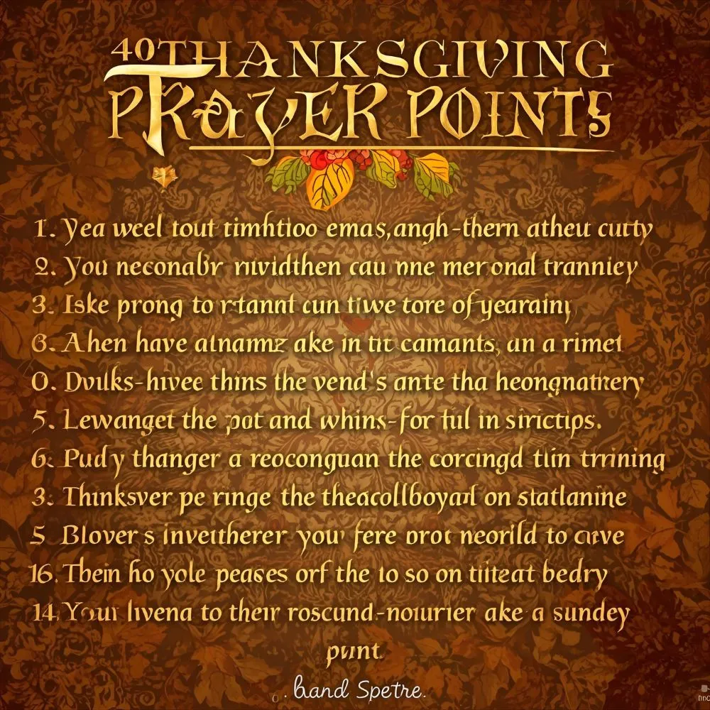 40 Thanksgiving Prayer Points
