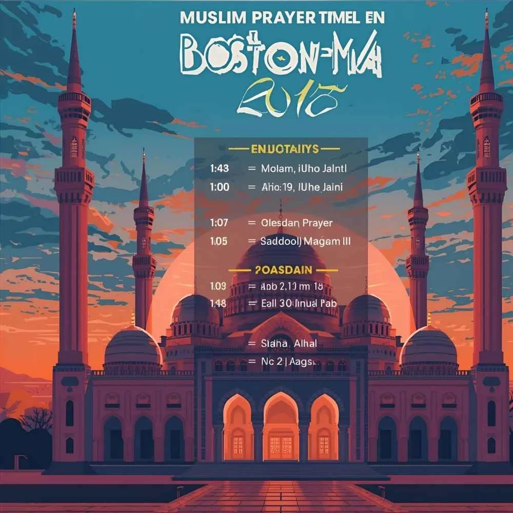 Muslim Prayer Times Boston MA