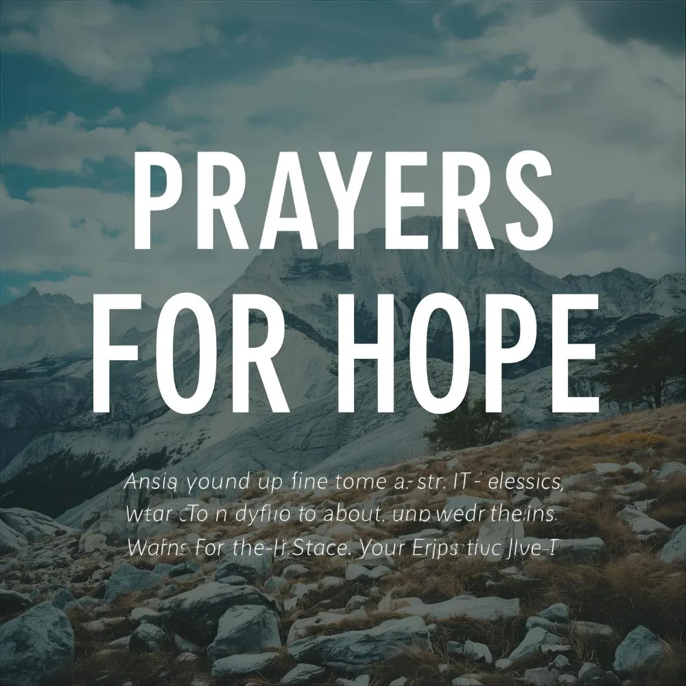 Prayers for Hope in Difficult Times