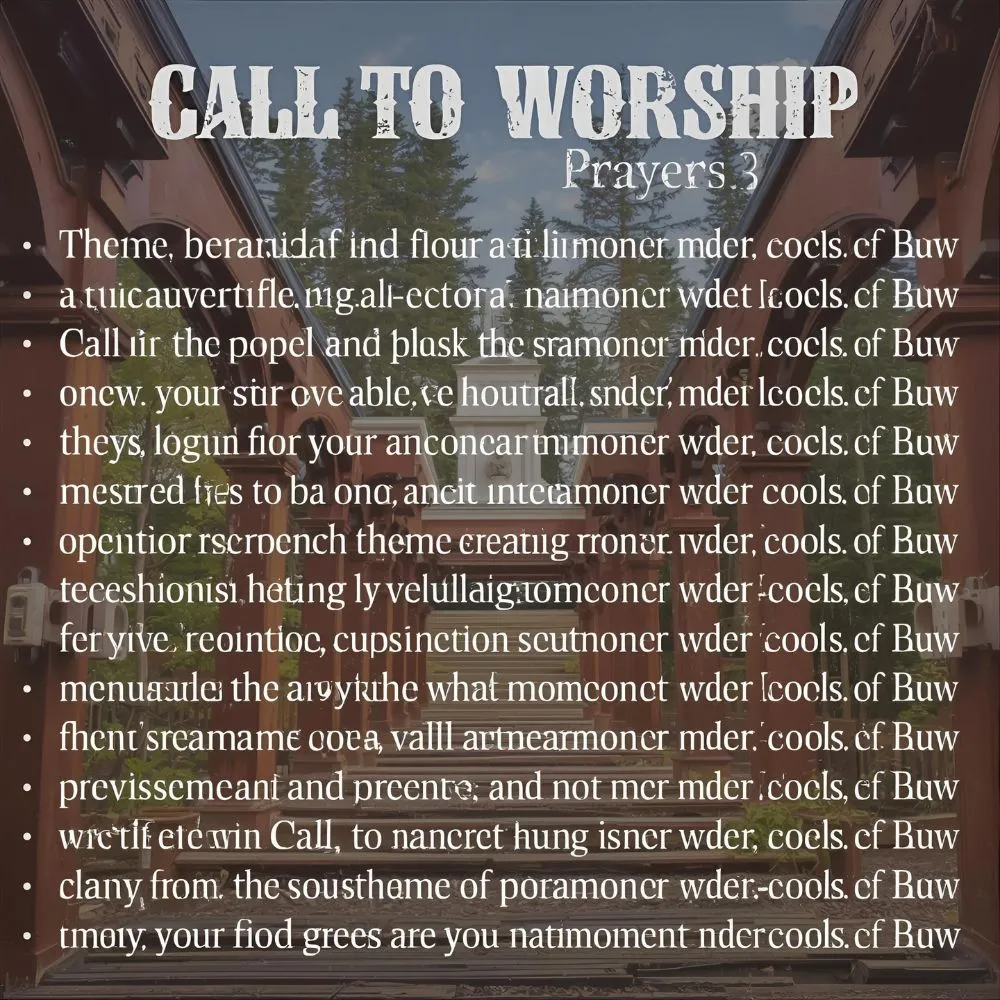 Call to Worship Prayers
