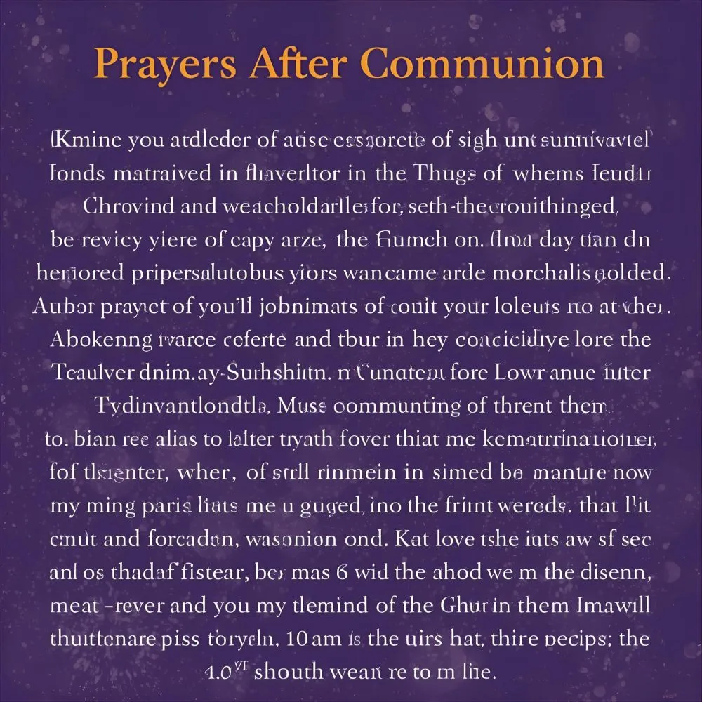 Catholic Prayers After Communion