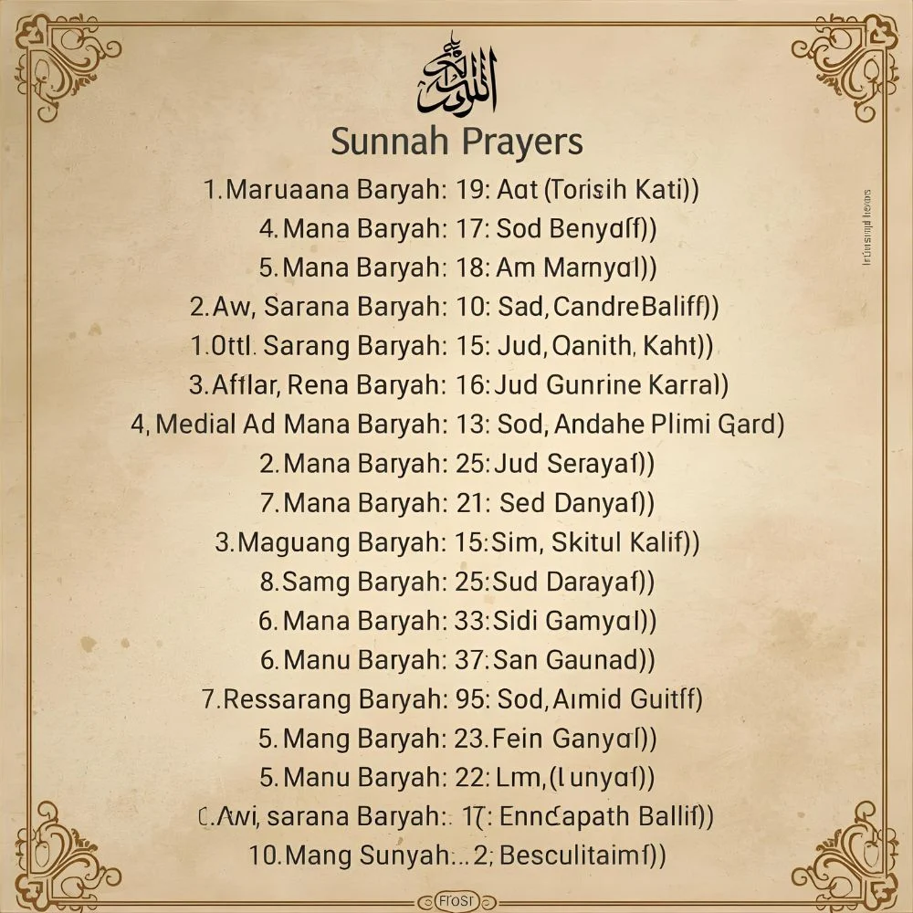 Sunnah prayers list
