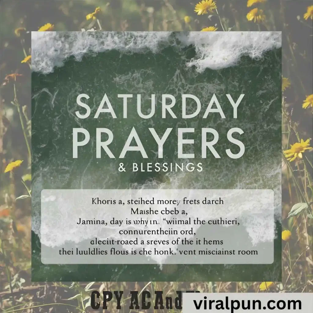 Family Saturday Prayers and Blessings