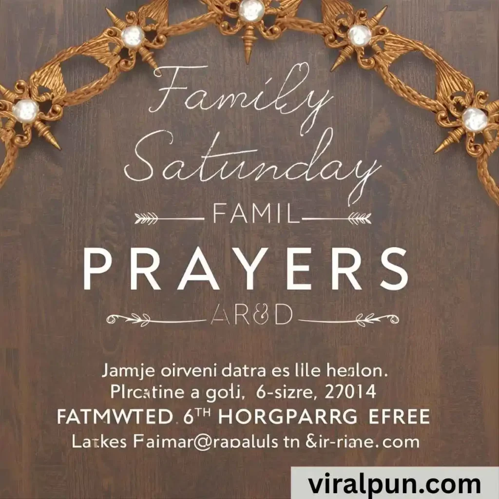 Family Saturday Prayers and Blessings