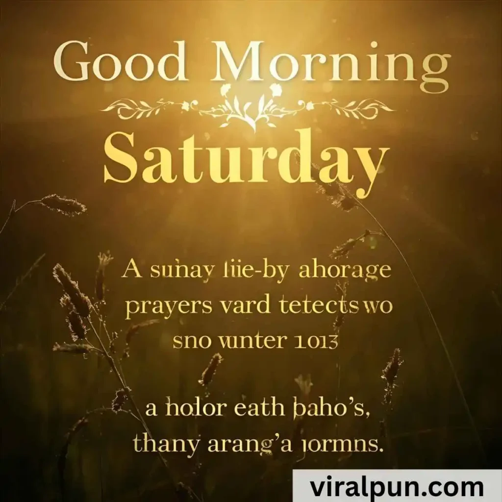 Good Morning Saturday Prayers and Blessings
