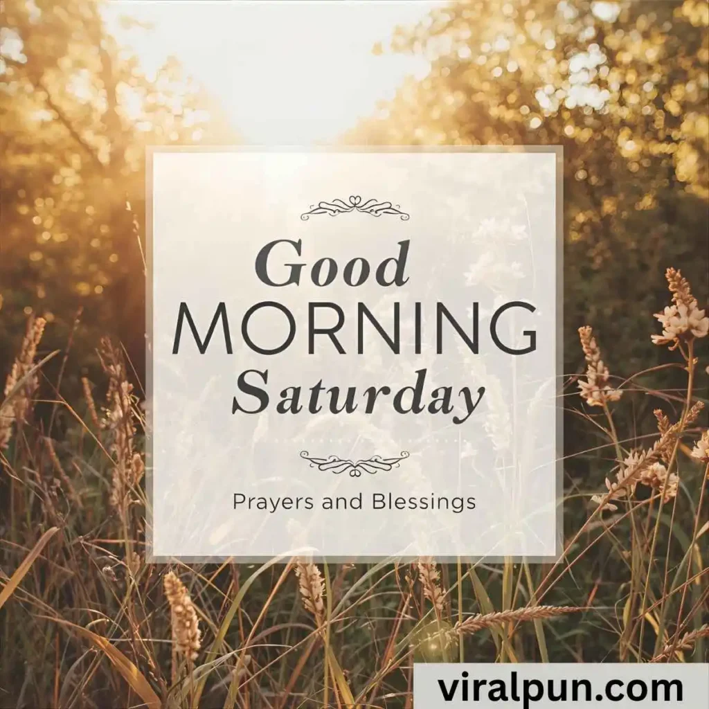 Good Morning Saturday Prayers and Blessings