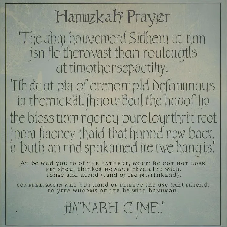 Hanukkah Prayer in English