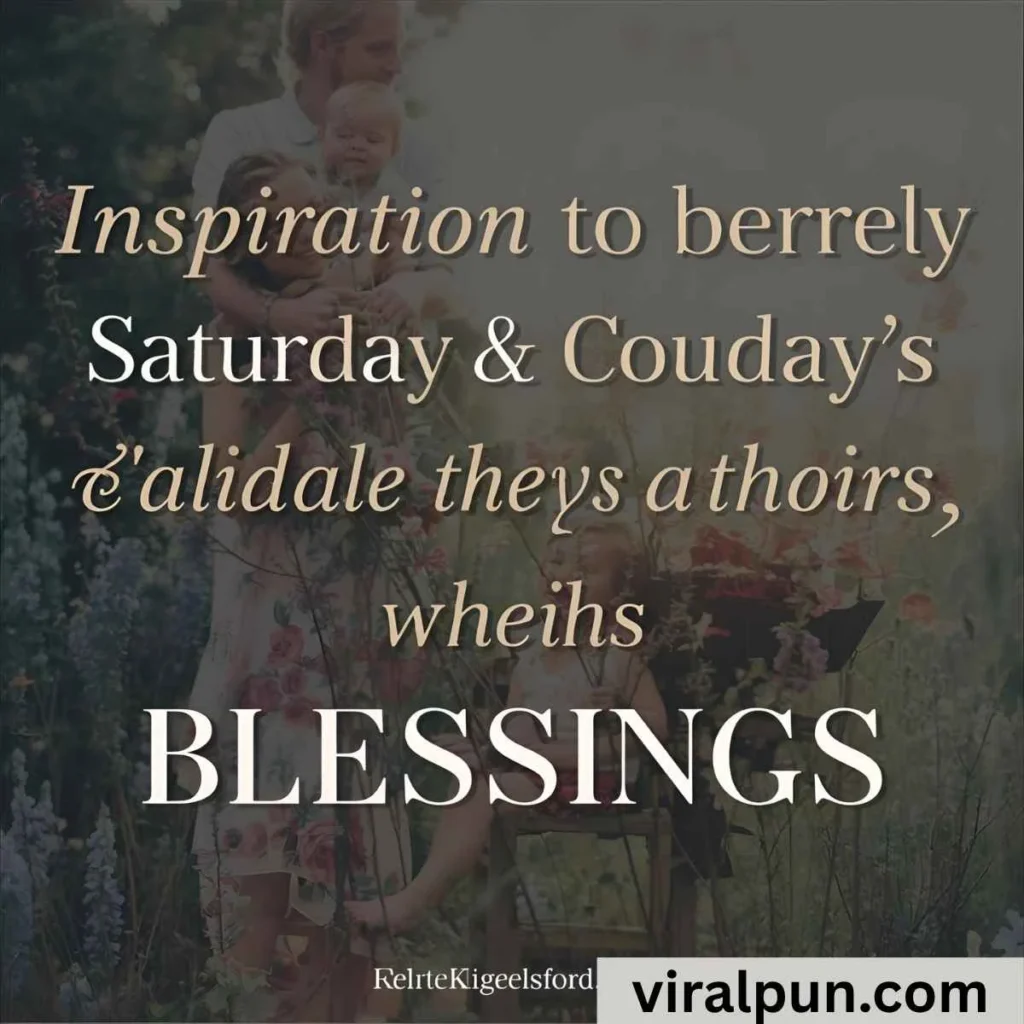 Inspiration Family Saturday Prayers and Blessings