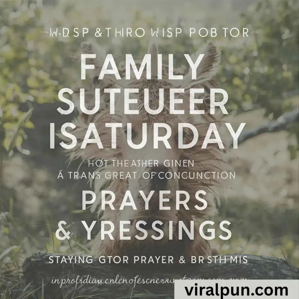 Inspiration Family Saturday Prayers and Blessings