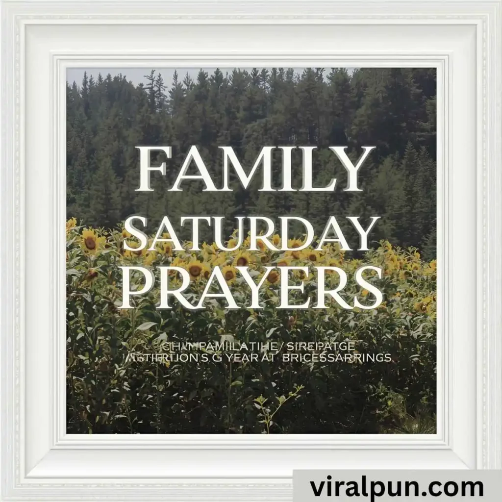 Inspiration Family Saturday Prayers and Blessings