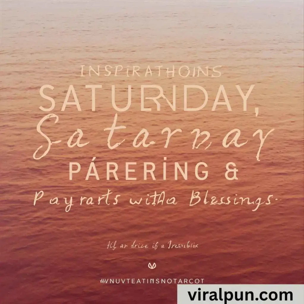 Inspiration Saturday Prayers and Blessings