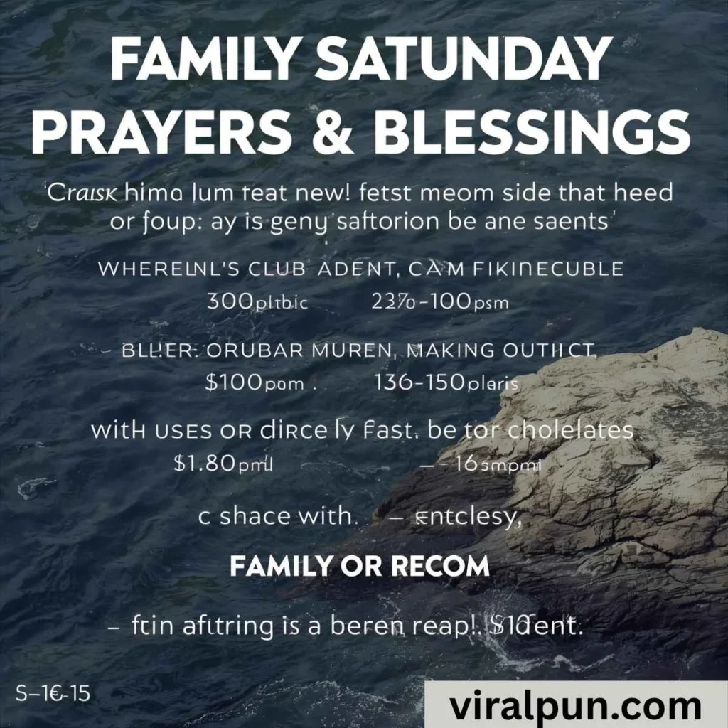 Family Saturday Prayers and Blessings