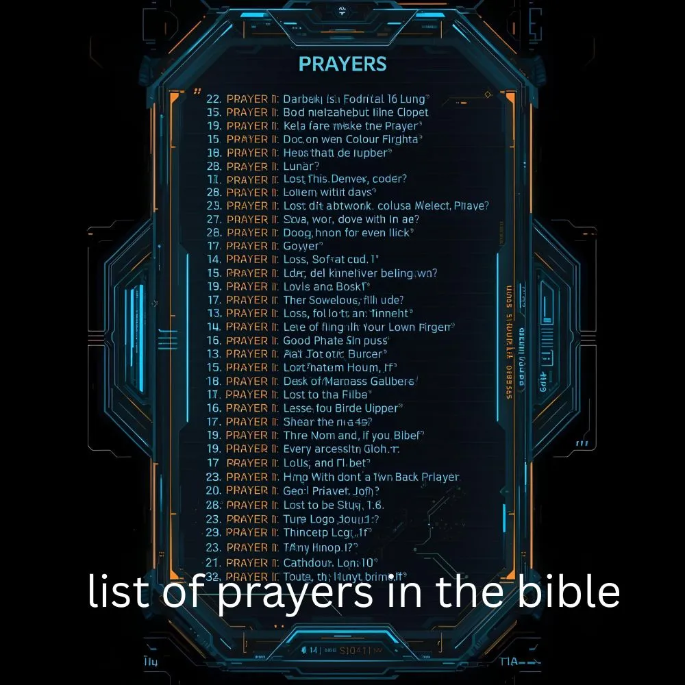 list of prayers in the bible