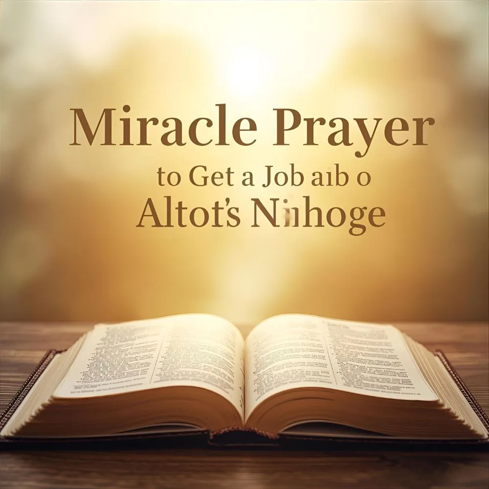 Miracle Prayer to Get a Job in the Bible