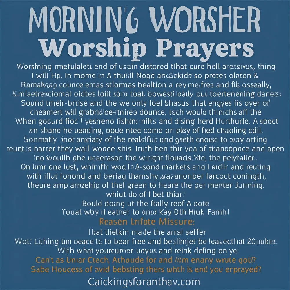 Morning Worship Prayers