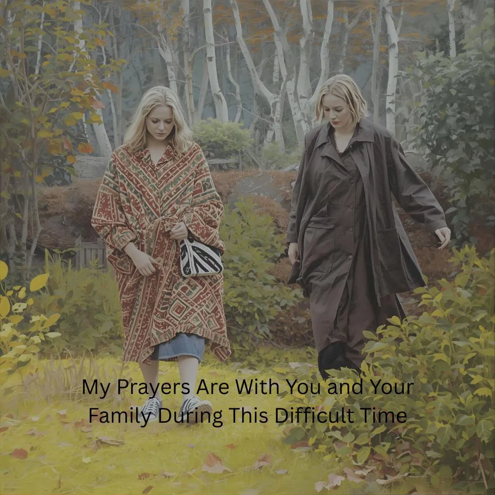 My Prayers Are With You and Your Family During This Difficult Time