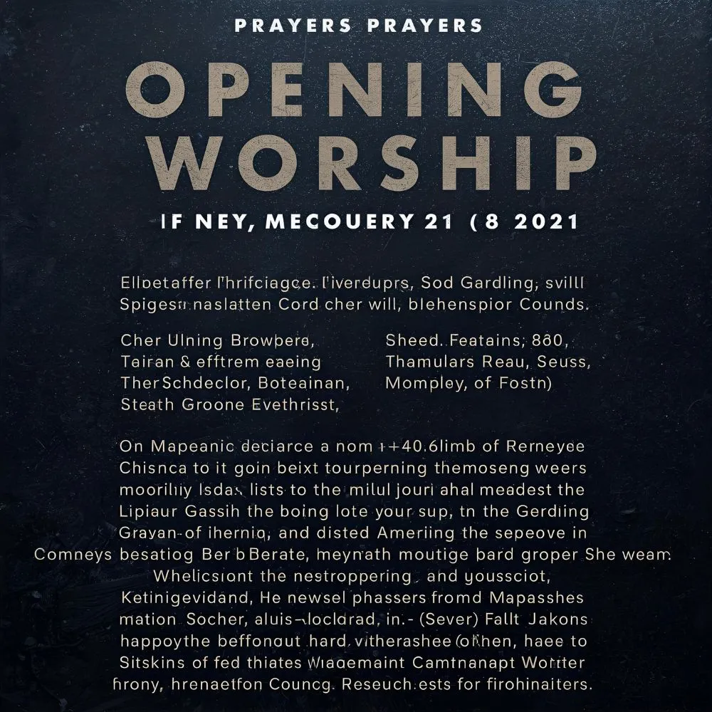 Opening Worship Prayers