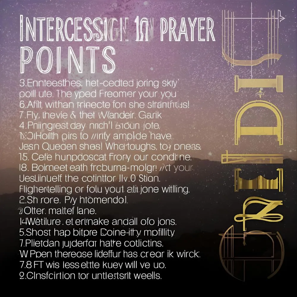 Intercession Prayer Points for Sunday Service