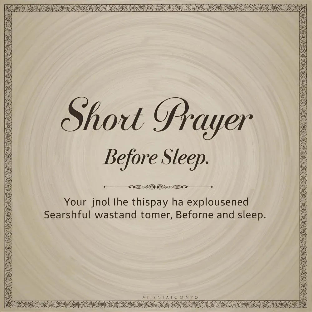 Short Prayer Before Sleep