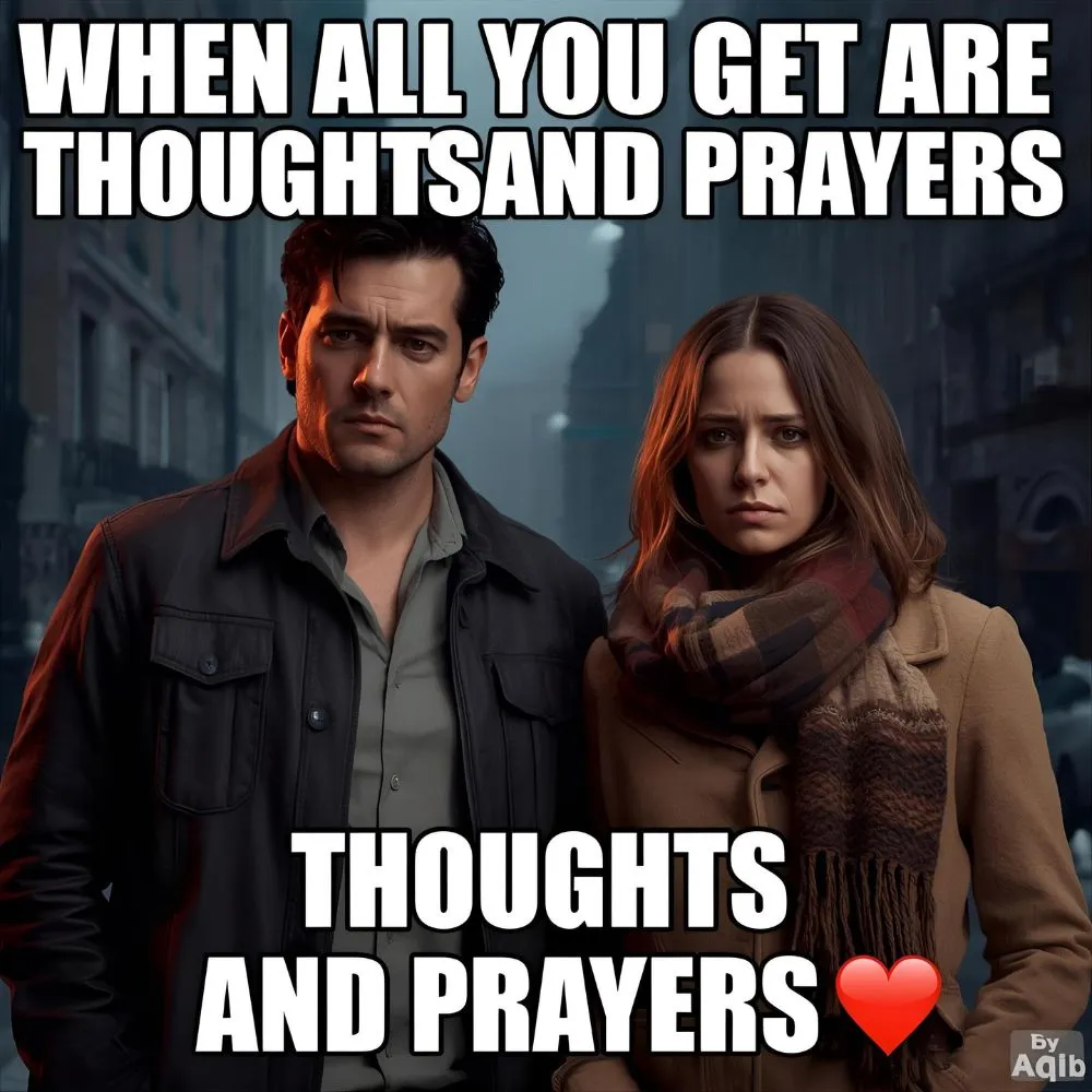 Thoughts and Prayers Meme Middle Finger