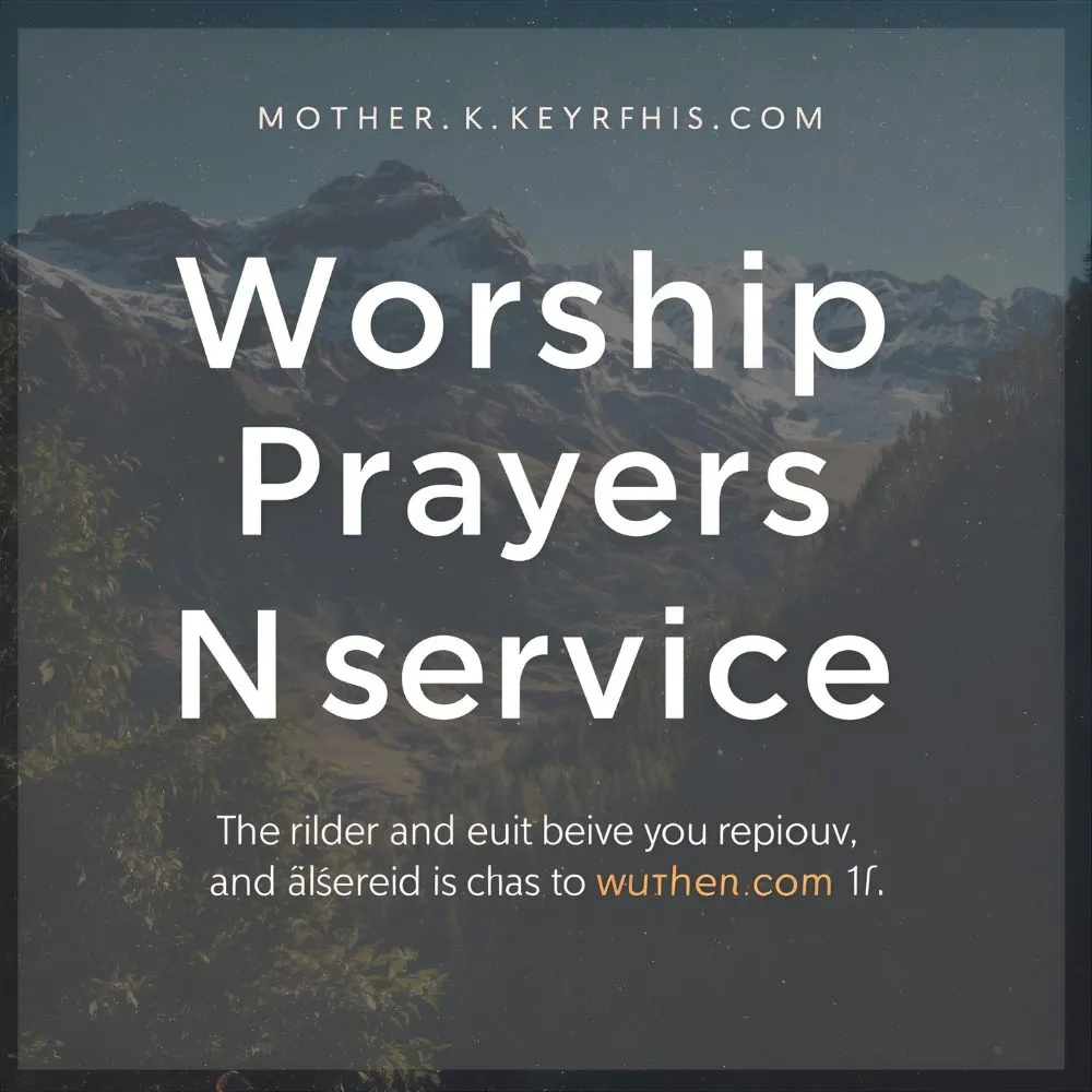 Worship Prayers for Service
